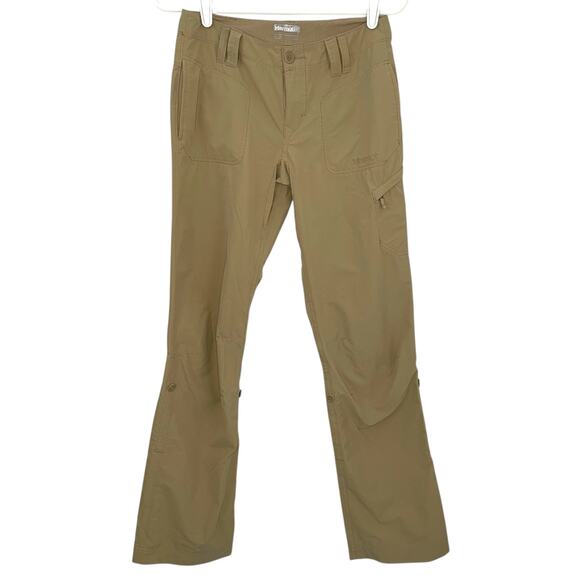 Marmot Hiking Pants Tan Womens Sz 4 Roll Up Outdoors Rugged Camping Lightweight - Picture 1 of 6
